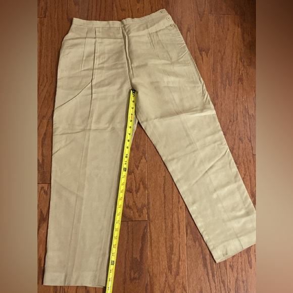 Weathervane High Waste lined linen tan pants - Size 12P - Picture 11 of 12